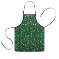 thumbnail image 1 of Green Christmas Gingerbread Man Pattern Kids Aprons for Girls and Boys,Adjustable Neck Strap Toddler Aprons for Kids Cooking Baking, 1 of 7