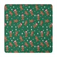 thumbnail image 1 of Green Christmas Gingerbread Man Pattern Square Fitted Tablecloth with Elastic Edge,Square Table Cover,Washable Elastic Table Cover for Home Kitchen Party Decor 34"x34", 1 of 6
