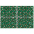 thumbnail image 1 of Green Christmas Gingerbread Man Pattern Summer Placemats Table Placemats Set Of 4-Linen Kitchen Washable Placemats Table Mats 11.8"x17.7" Non-Slip Heat Resistant, 1 of 6