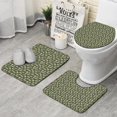 thumbnail image 1 of Green Christmas Gingerbread and Tree Pattern Bathroom Rugs Sets 3 Piece,Toilet Cover Set,Absorbent Non Slip Bathroom Mats Sets with U-Shaped Contour Rug Toilet Rug Set, 1 of 5