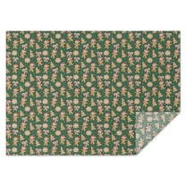 Green Christmas Gingerbread and Tree Pattern Rectangle Tablecloth 60"x84",Waterproof Polyester Rectangle Table Cloth, Wipeable Spillproof Polyester Tablecloth for Dining, Camping, Indoor and Outdoor