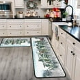 thumbnail image 1 of Green Christmas Kitchen Mats Set of 2, Xmas Decor Non Slip Backing Deer Snowman Rugs Winter Kitchen Rug Christmas Decorations for Home Seasonal Low-Profile Kitchen Floor Mat 17"X47"+17"X30", 1 of 6