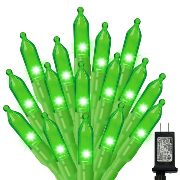 Green Christmas Mini Lights, St Patricks Day Lights, 32.5FT 100LED Christmas String Lights with 16 Lighting Modes, Waterproof Plug in for Indoor Outdoor Holiday Xmas Party Bedroom Decorations