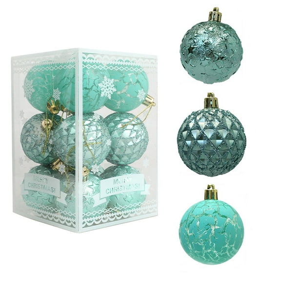 Green Christmas Ornament Set 12 Pieces Sparkling Balls 2.4 Inches Green Color For Tree Wreath Garland Decor