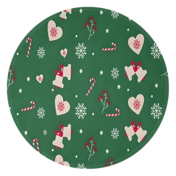 Green Christmas Pattern Round Blanket,Comfortable Soft Flannel Throw Blanket,All Season,Warm Lightweight Blankets for Sofa Bed Couch Living Room Chair 60"x60"