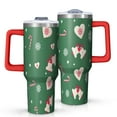 thumbnail image 1 of Green Christmas Pattern Tumbler with Handle and Lid,40oz Double Wall Vacuum Insulated Tumbler,Cups Gift for Women and Men, 1 of 7