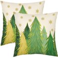 thumbnail image 1 of Green Christmas Pillow Covers 18x18 Inch Set of 2 Santa Tree Gold Snowflake Xmas Decorative Square Throw Pillows For Couch Winter Holiday Pillow Cases Farmhouse Home Decor For Sofa Porch Outdoor, 1 of 6