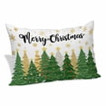 thumbnail image 1 of Green Christmas Pillow Covers, Linen Long Throw Pillow Case, Xmas Tree Snowflake Stars Winter Holiday Pillow Protector Decorative Cushion Cover for Living Room/Bedroom 20" x 36", 1 of 8