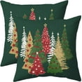 thumbnail image 1 of Green Christmas Pillowcase, 18x18 Christmas Tree Print Decorative Throw Pillow, Outdoor Farmhouse Holiday Decor Pillowcase, Cushion Cover Decor, Suitable for Home Sofa Beds (2-Pack), 1 of 12
