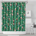 thumbnail image 1 of Green Christmas Santa and Icon Pattern Shower Curtain 72"x84" ,Bathroom Decorative Shower Curtains Set with 12 Hooks,Modern Waterproof Washable Shower Curtain, 1 of 6