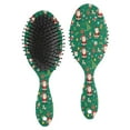 thumbnail image 1 of Green Christmas Santa and Icon Pattern Hair Brush,Girls Detangling Hair Brush,Glide Through Tangles with Ease for Wet & Dry Hair,8.8"X2.8", 1 of 7
