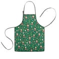 thumbnail image 1 of Green Christmas Santa and Icon Pattern Kids Aprons for Girls and Boys,Adjustable Neck Strap Toddler Aprons for Kids Cooking Baking, 1 of 7