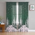 thumbnail image 1 of Green Christmas Sheer Curtains 72 Inches Long 2 Panels Set, Window Sheer Curtains for Living Room/Bedroom, Christmas Tree Xmas Snowflake Light Filtering Rod Pocket Curtain 52'' x 72'' x 2, 1 of 7