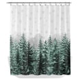 thumbnail image 1 of Green Christmas Shower Curtain - Water Repellent Fabric Shower Curtains Washable, Winter Xmas Trees Snowflakes Rustic Decorative Polyester Cloth Bathroom Curtains Modern Bath Decor 72"x72", 1 of 8