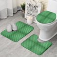 thumbnail image 1 of Green Christmas Snowflake Pattern Bathroom Rugs Sets 3 Piece,Toilet Cover Set,Absorbent Non Slip Bathroom Mats Sets with U-Shaped Contour Rug Toilet Rug Set, 1 of 5
