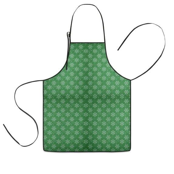 Green Christmas Snowflake Pattern Kids Aprons for Girls and Boys,Adjustable Neck Strap Toddler Aprons for Kids Cooking Baking