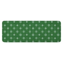 Green Christmas Snowflake Pattern Kitchen Rug Mat,Kitchen Runner Rugs Non Skid Washable,Decorative Kitchen Floor Mats for Kitchen,Sink,Laundry,17"x47.2"