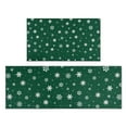 thumbnail image 1 of Green Christmas Snowflake Pattern Kitchen Rugs Sets Of 2,Anti Fatigue Kitchen Mat Rugs Non Slip Washable,Decorative Kitchen Floor Mats for Kitchen,Sink,Laundry,17"x30"+17"x47", 1 of 7