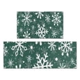 thumbnail image 1 of Green Christmas Snowflake Pattern Kitchen Rugs Sets Of 2,Anti Fatigue Kitchen Mat Rugs Non Slip Washable,Decorative Kitchen Floor Mats for Kitchen,Sink,Laundry,17"x30"+17"x47", 1 of 7