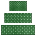 thumbnail image 1 of Green Christmas Snowflake Pattern Kitchen Rugs Sets Of 3,Kitchen Runner Rugs Non Skid Washable,Decorative Kitchen Floor Mats for Kitchen,Sink,Laundry,17"x30"+ 17"x47" + 17"x59", 1 of 6