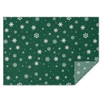 Green Christmas Snowflake Pattern Rectangle Tablecloth 60"x84",Waterproof Polyester Rectangle Table Cloth, Wipeable Spillproof Polyester Tablecloth for Dining, Camping, Indoor and Outdoor