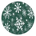 thumbnail image 1 of Green Christmas Snowflake Pattern Round Fitted Tablecloth with Elastic Edge,Dining Table Cover Waterproof,Outdoor Round Tablecloth for Camping,Dining,Indoor and Outdoor, 1 of 7