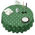 thumbnail image 1 of Green Christmas Snowflake Pattern Round Tablecloth 60"x60",Wrinkle Wipeable Table Cloth for Kitchen Dining Room Picnic Patio Party, 1 of 6