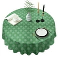 thumbnail image 1 of Green Christmas Snowflake Pattern Round Tablecloth 60"x60",Wrinkle Wipeable Table Cloth for Kitchen Dining Room Picnic Patio Party, 1 of 6