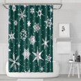 thumbnail image 1 of Green Christmas Snowflake Pattern Shower Curtain 72"x72" ,Bathroom Decorative Shower Curtains Set with 12 Hooks,Modern Waterproof Washable Shower Curtain, 1 of 6