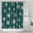 thumbnail image 1 of Green Christmas Snowflake Pattern Shower Curtain 84"x72" ,Bathroom Decorative Shower Curtains Set with 12 Hooks,Modern Waterproof Washable Shower Curtain, 1 of 6