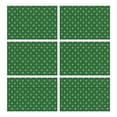 thumbnail image 1 of Green Christmas Snowflake Pattern Summer Placemats Table Placemats Set Of 6-Linen Kitchen Washable Placemats Table Mats 11.8"x17.7" Non-Slip Heat Resistant, 1 of 5