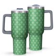 thumbnail image 1 of Green Christmas Snowflake Pattern Tumbler with Handle and Lid,40oz Double Wall Vacuum Insulated Tumbler,Cups Gift for Women and Men, 1 of 7