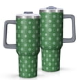 thumbnail image 1 of Green Christmas Snowflake Pattern Tumbler with Handle and Lid,40oz Double Wall Vacuum Insulated Tumbler,Cups Gift for Women and Men, 1 of 7