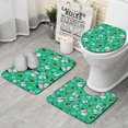 thumbnail image 1 of Green Christmas Snowman Pattern Bathroom Rugs Sets 3 Piece,Toilet Cover Set,Absorbent Non Slip Bathroom Mats Sets with U-Shaped Contour Rug Toilet Rug Set, 1 of 5
