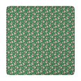 thumbnail image 1 of Green Christmas Snowman Pattern Square Fitted Tablecloth with Elastic Edge,Square Table Cover,Washable Elastic Table Cover for Home Kitchen Party Decor 34"x34", 1 of 6