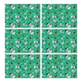 thumbnail image 1 of Green Christmas Snowman Pattern Summer Placemats Table Placemats Set Of 6-Linen Kitchen Washable Placemats Table Mats 11.8"x17.7" Non-Slip Heat Resistant, 1 of 5