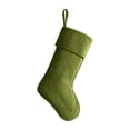thumbnail image 1 of Green Christmas Stocking, 19.7-Inch Blank Polyester Velvet Hanging Decor for Holiday Parties, Walls and Offices, 1 of 5