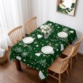 thumbnail image 1 of Green Christmas Table Cloth Waterproof Tablecloths, Xmas Tree Snowflakes Winter Holiday Tablecloth Dining Table Cover for Kitchen Party Tabletop Outdoor, Rectangle Tablecloth 60x84 Inch, 1 of 9
