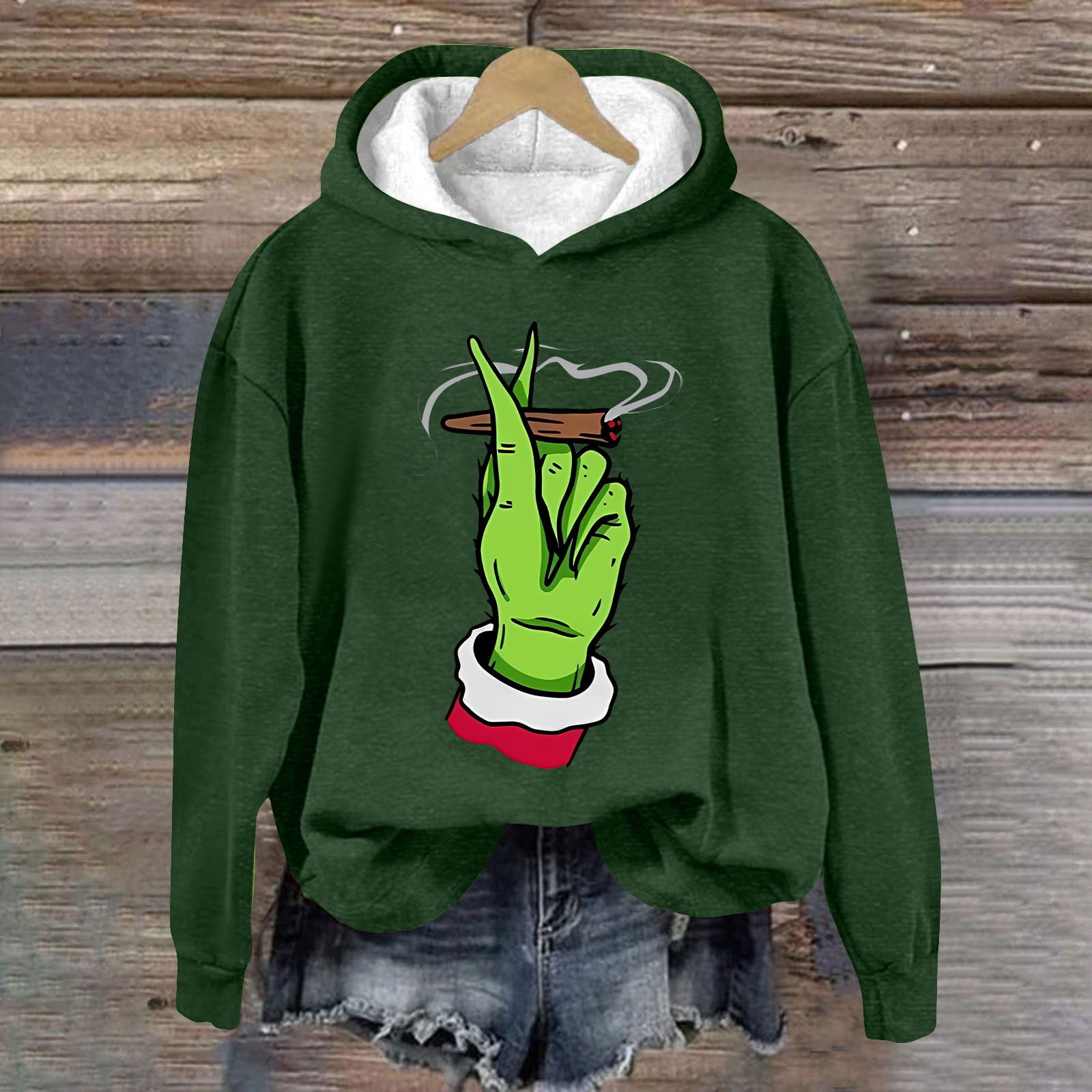 Green Christmas The Grinchess Hoodies for Women Oversized Hooded