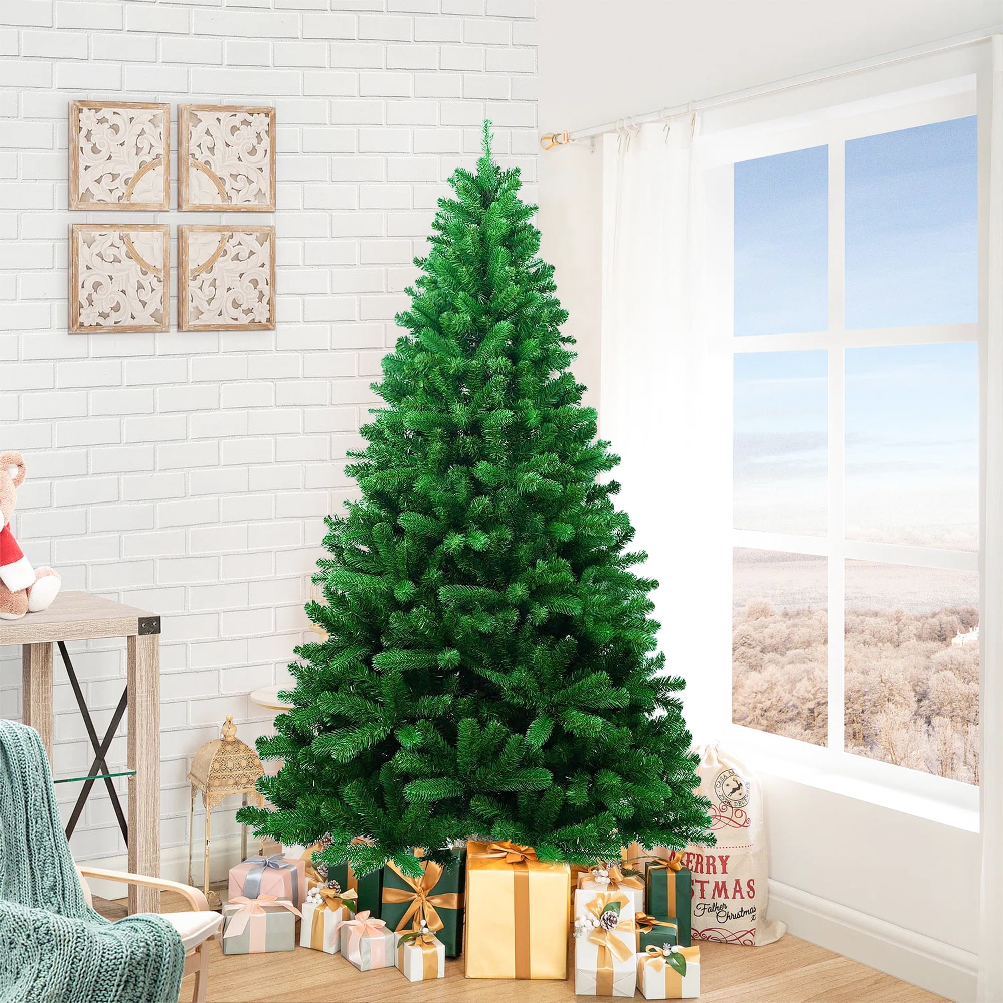 Green Christmas Tree, 6FT Artificial Christmas Tree with Lush 1050