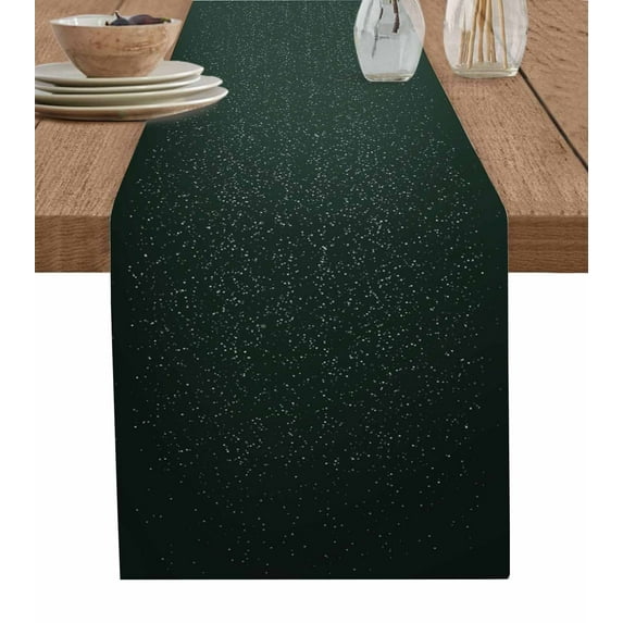 Green Christmas Tree Burlap-Cotton Table Runner 60 Inches Long,Watercolor Snowflake Balls Xmas Farmhouse Table Runners,Outdoor Dining Tablecloths Decor for Baby Shower/Party/Wedding 13x60