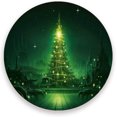 thumbnail image 1 of Green Christmas Tree Coasters Absorbent Moisture Non-Slip Drink Coaster Ceramic Stone with Cork Base Desktop Protection Prevent Furniture Damage 4PCS Home Decor, 1 of 6