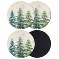 thumbnail image 1 of Green Christmas Tree Coasters Set of 4, Absorbent Coasters for Drinks, Green Xmas Tree Snowflake Rustic Coaster for Desk Coffee Table Protection, Home Decor House Warming Gifts 4", 1 of 8