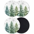 thumbnail image 1 of Green Christmas Tree Coasters Set of 4, Absorbent Coasters for Drinks, Xmas Tree Grey Snowflake Coaster for Desk Coffee Table Protection, Home Decor House Warming Gifts 4", 1 of 8