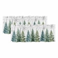 thumbnail image 1 of Green Christmas Tree Curtain Valances for Windows, Kitchen Valance Window Treatments Panel 2 Pack, Xmas Tree Grey Snowflake Rod Pocket Short Curtains for Bathroom Bedroom 54 x 18 Inch, 1 of 8