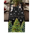 thumbnail image 1 of Green Christmas Tree Dresser Scarf Farmhouse, Dining Table Decorations for Wedding/Parties, Xmas Tree Snowflake Table Runner 72 Inches Long for Kitchen Dining, 18 x 72 In, 1 of 9