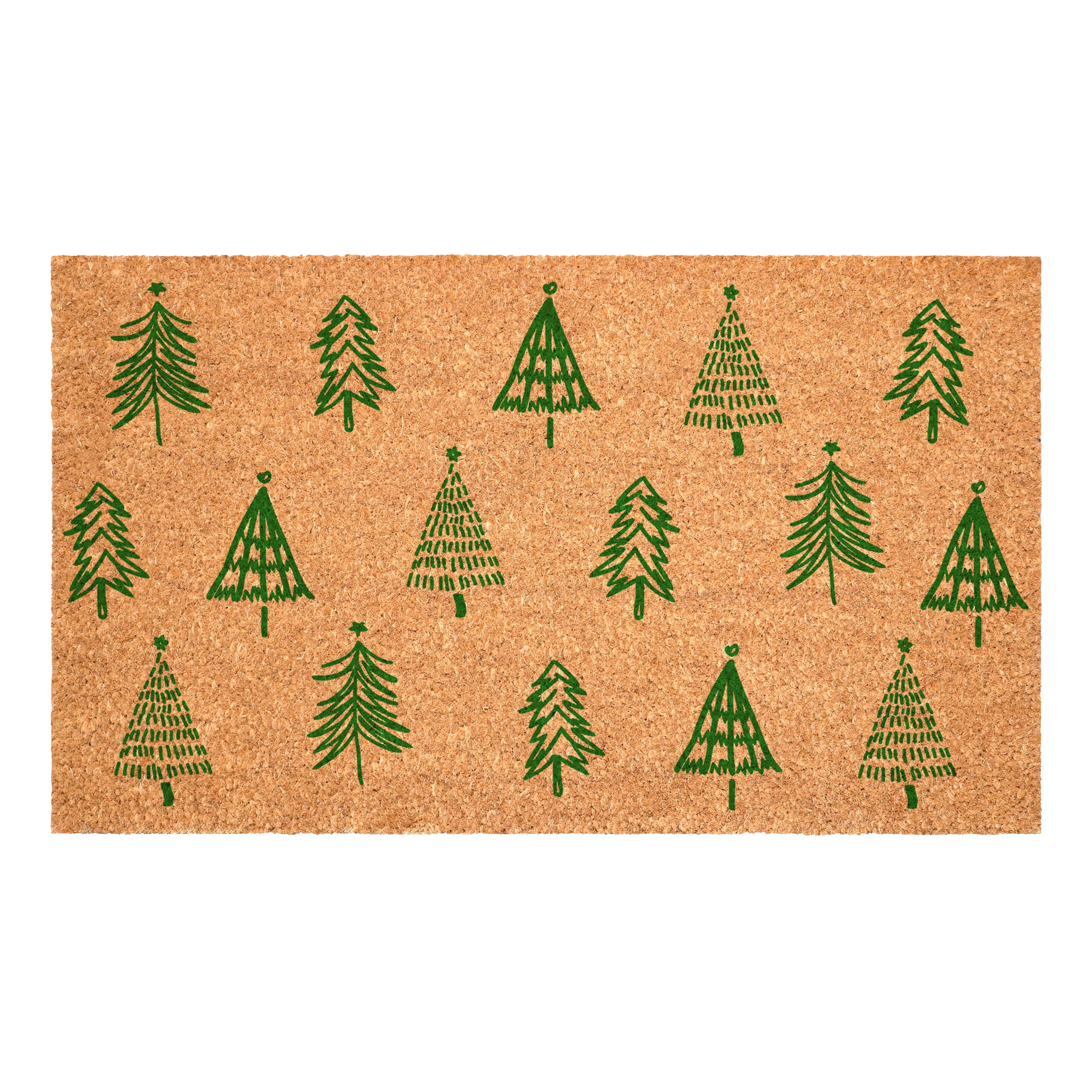 Green Christmas Tree Farm Doormat 17" x 29"