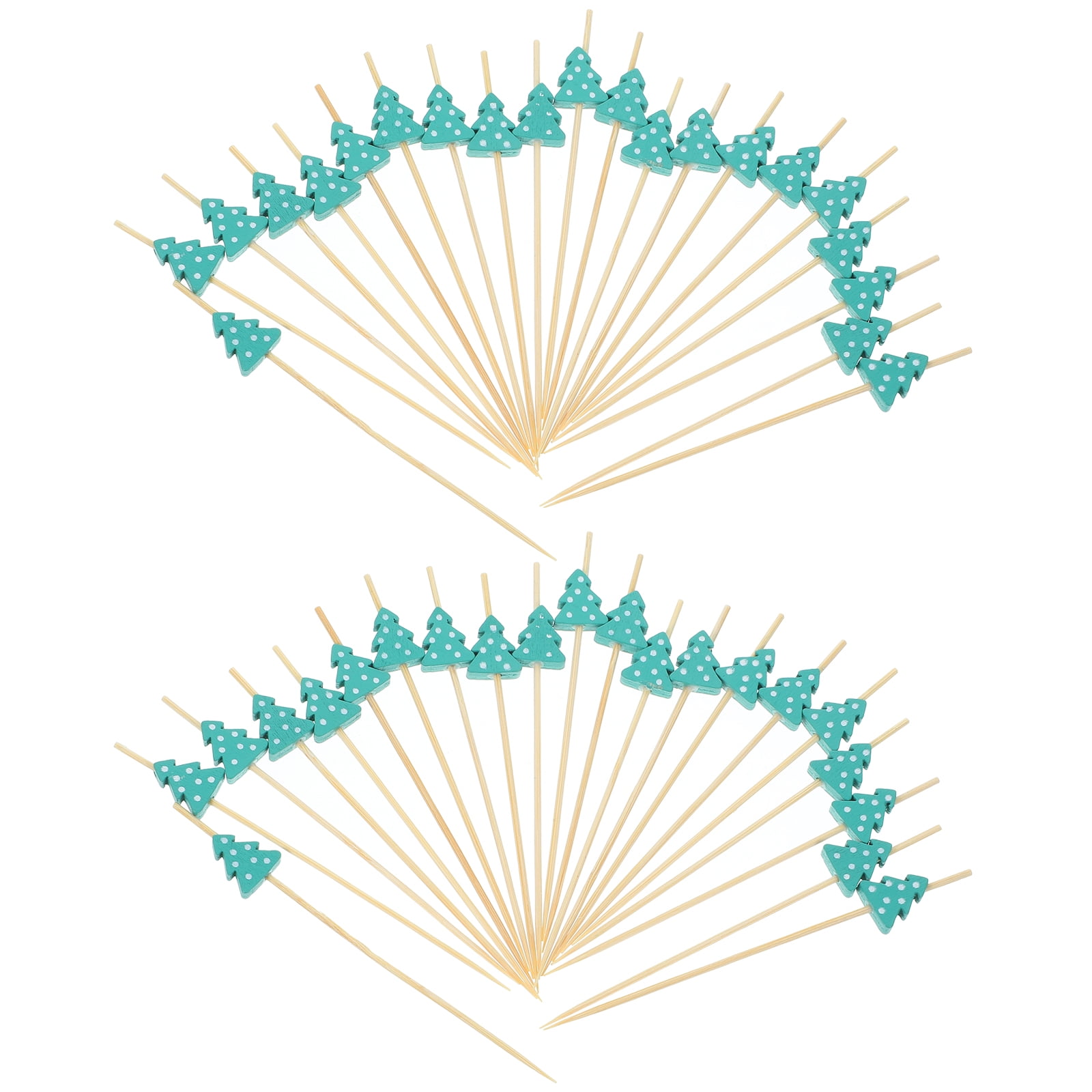 Green Christmas Tree Fruit Skewers Bamboo Picks Kebab Sticks Fruits