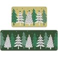 thumbnail image 1 of Green Christmas Tree Kitchen Rugs Set of 2, Xmas Holiday Kitchen Mats Decor, Winter Floor Door Mat Home Decorations - 17x30 and 17x47 Inch, 1 of 6