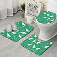 thumbnail image 1 of Green Christmas Tree Pattern Bathroom Rugs Sets 3 Piece,Toilet Cover Set,Absorbent Non Slip Bathroom Mats Sets with U-Shaped Contour Rug Toilet Rug Set, 1 of 5